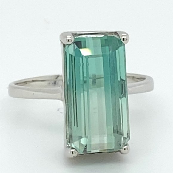 BiColor Tourmaline 7.23ct Solid 14K White Gold Ring - Picture 4 of 6